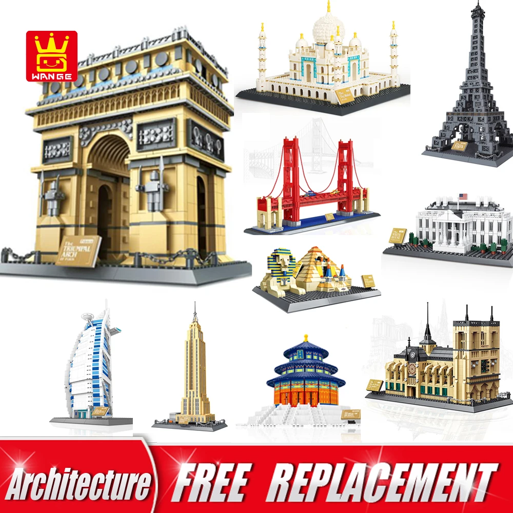 

WANGE World Famous Architecture Series Building Blocks Bricks Educational Kids Toys for children gifts