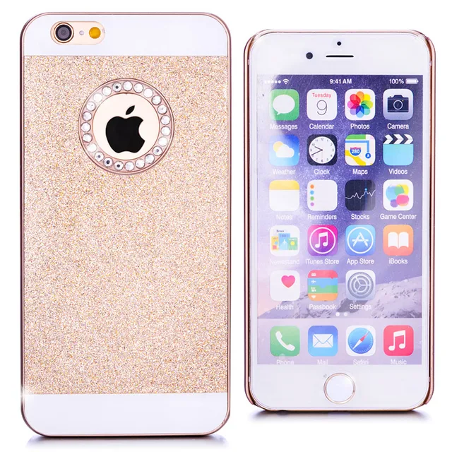 DREAMYSOW Luxury Funda Glitter Bling Diamond Back Cover For iPhone 7 6 6S Plus X 8 Plus Hard Case for iPhone 5 5S SE 4 4S Shell