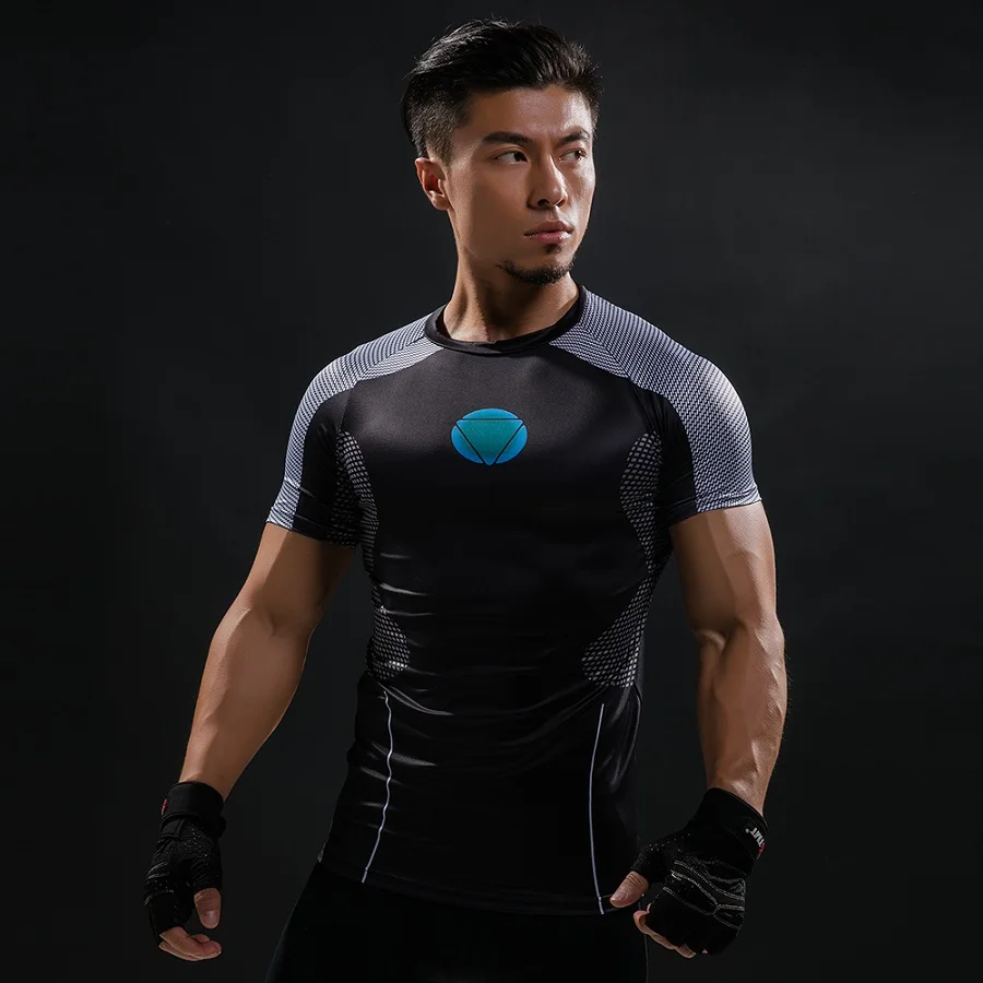 Супермен 3D компрессионная брендовая мужская футболка одежда для фитнеса плотный бодибилдинг, короткий рукав Футболка летние мужские топы футболки - Цвет: 13