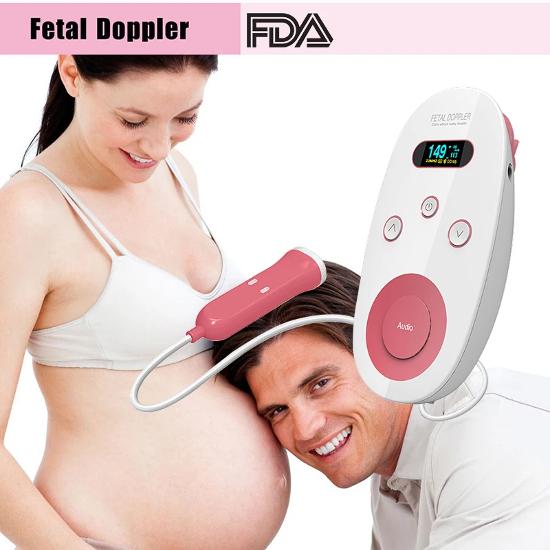 

Portable Home Baby Fetal Doppler Prenatal Heart Rate Monitor FDA Certificated OELD Screen Ultrasound Heartbeat Detector