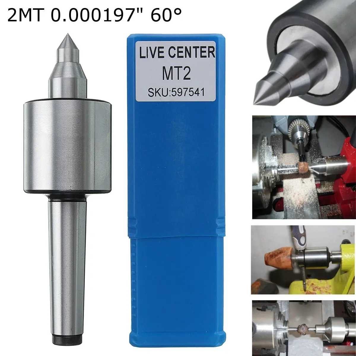 MT2 Live Center Tool - 0.0002 Inch Precision Morse Taper Lathe Accessory