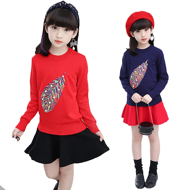 

Kids Knitted Clothing for Girls Sweaters Children Knitwear Clothes Fall Infant Tops 4 8 10 12 Years Baby Sweaters