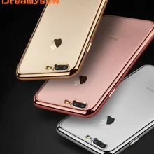 Роскошный прозрачный чехол из ТПУ с покрытием из розового золота для iPhone 11 Pro Max 5S 6 5 6s SE прозрачный силиконовый чехол для iPhone 7 8 Plus X