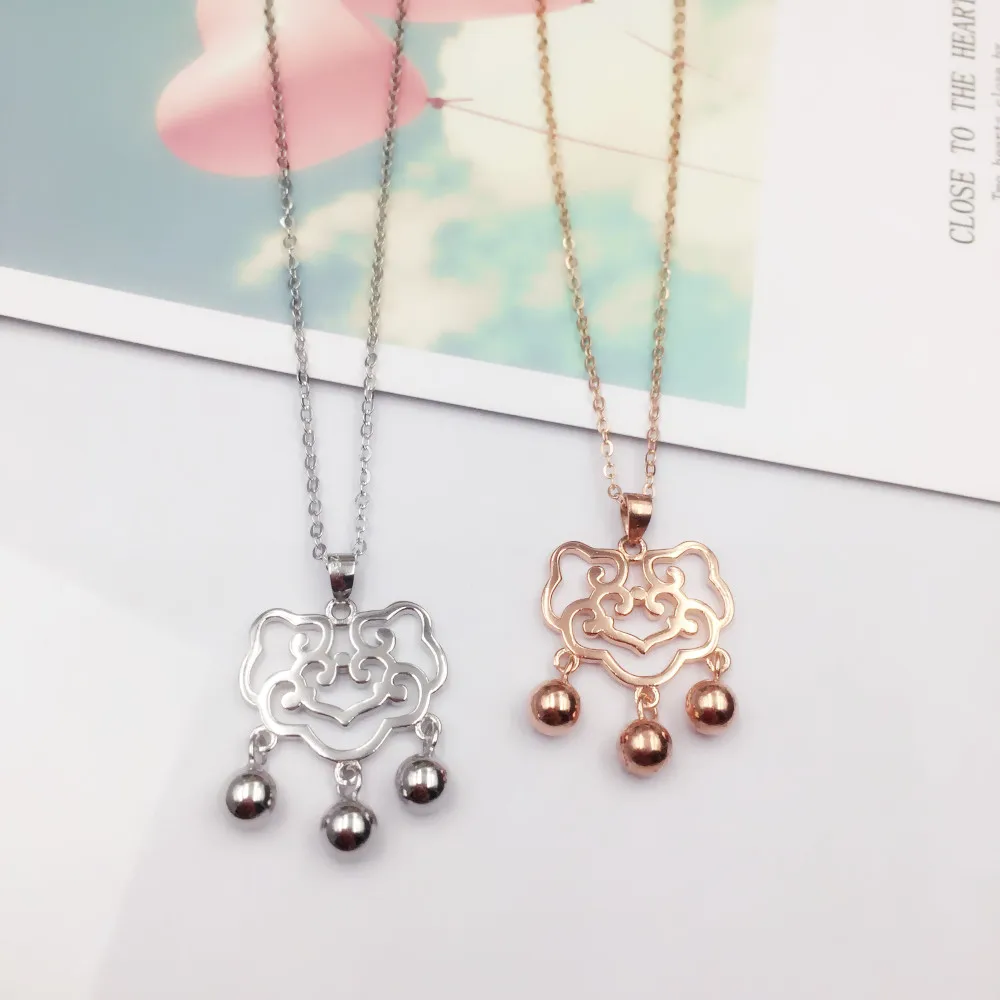 

925 Sterling Silver Retro Chinese Lock Necklaces Pendants Women Lady Vintage Link Chain Fashion Jewelry Wedding