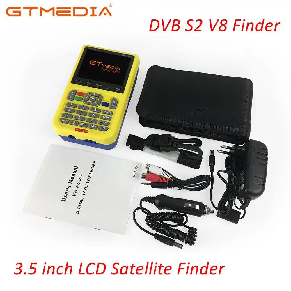 

Satellite Signal Finder GTmedia V8 Finder Search Meter V8 Finder for MEPG4 DVB S2 1080P with 3.5 inch LCD Colour Screen Receptor