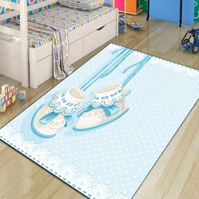 Else Синий Детские пинетки обувь 3d принт Нескользящие из микрофибры Дети украшения для детской комнаты области ковры детский коврик