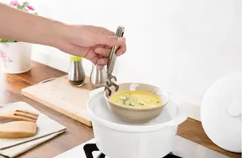 

Creative Multifunction Stainless Steel Plate Dish Clips Non-Slip Anti-Scald Handheld Bowl Pot Clamps Nice Kitchen Accessories