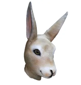 

Cute Rabbit Latex Full Head Brown Bunny Animal Mask Halloween Party Costume Mask Fancy Props Carnival Masks