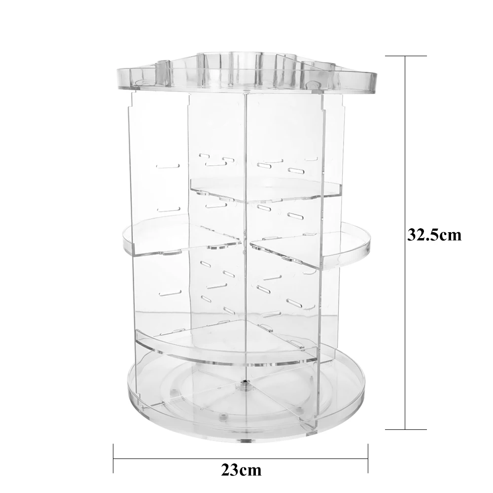  360° Rotating Adjustable Cosmetic Storage Display Holder Makeup Organizer Rack for Creams Brushes L