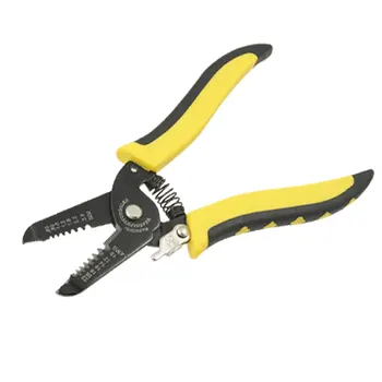 

UXCELL Yellow Black Plastic Handle Wire Stripper Cutter Crimper