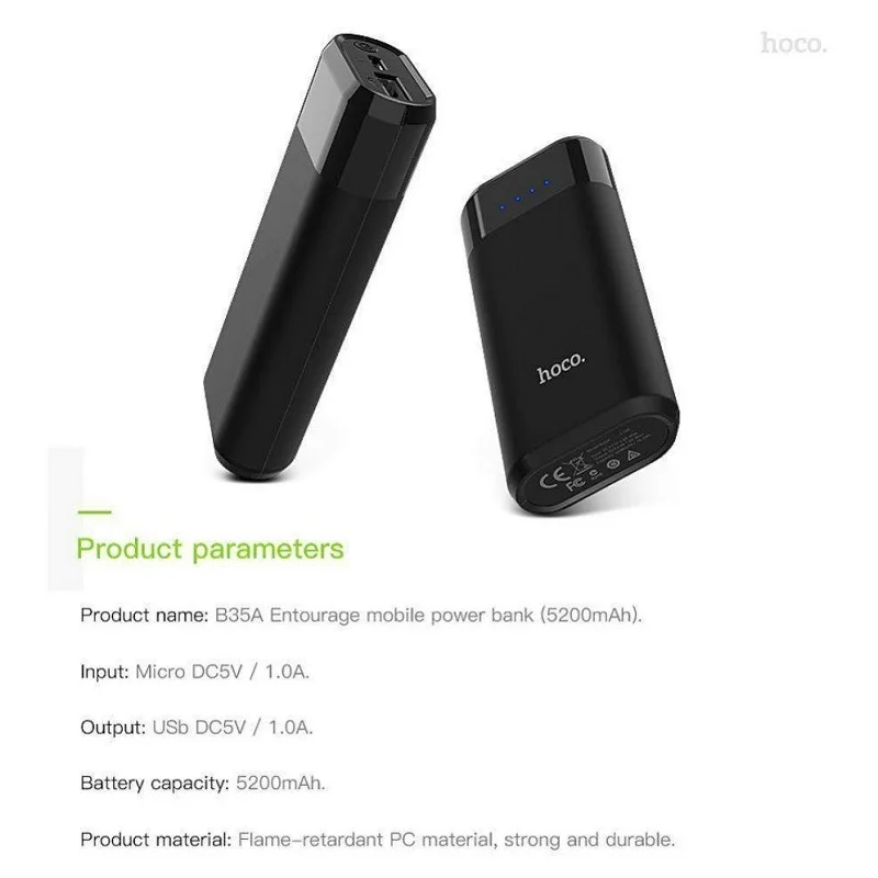 HOCO 5200mAh Power Bank Mini USB LED 18650 lithium Battery External Pack Portable Powerbank For Xiaomi iPhone Samsung LG Charger HOCO 5200mAh Power Bank Mini USB LED 18650 lithium Battery External Pack Portable Powerbank For Xiaomi iPhone Samsung LG Charger