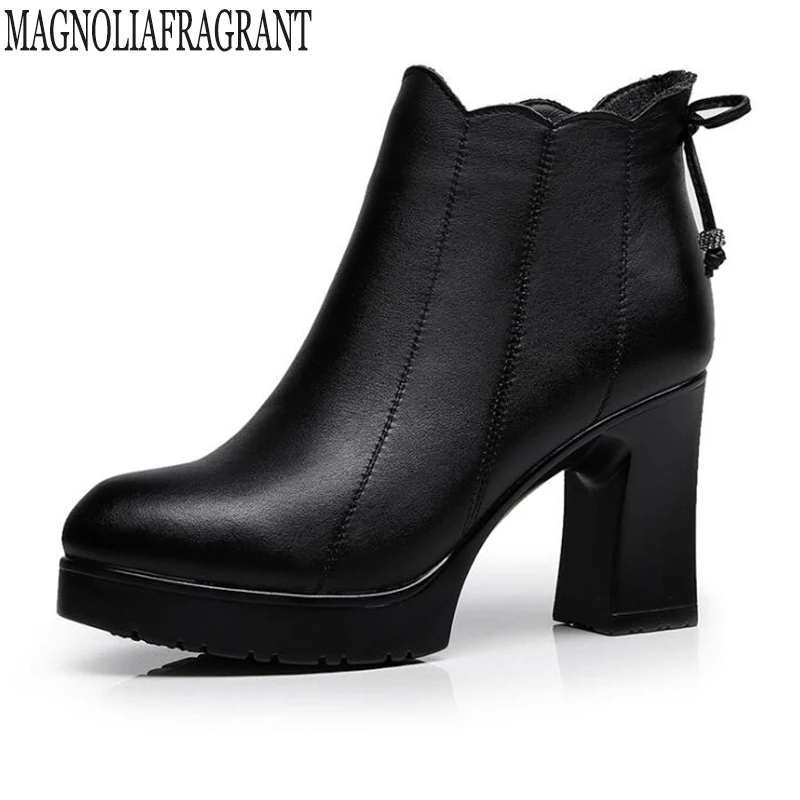 

Hot Sale Russian Shoes Black Platform Boots Women zipper Spring High Heels Shoes Lace Up Ankle Boots Size 35-40 sh71