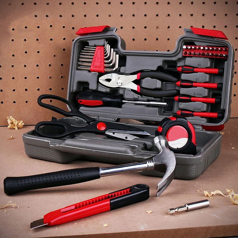 

39pcs Home Hand Tool Set Kit Household Mechanics Remover Repair Case Toolbox