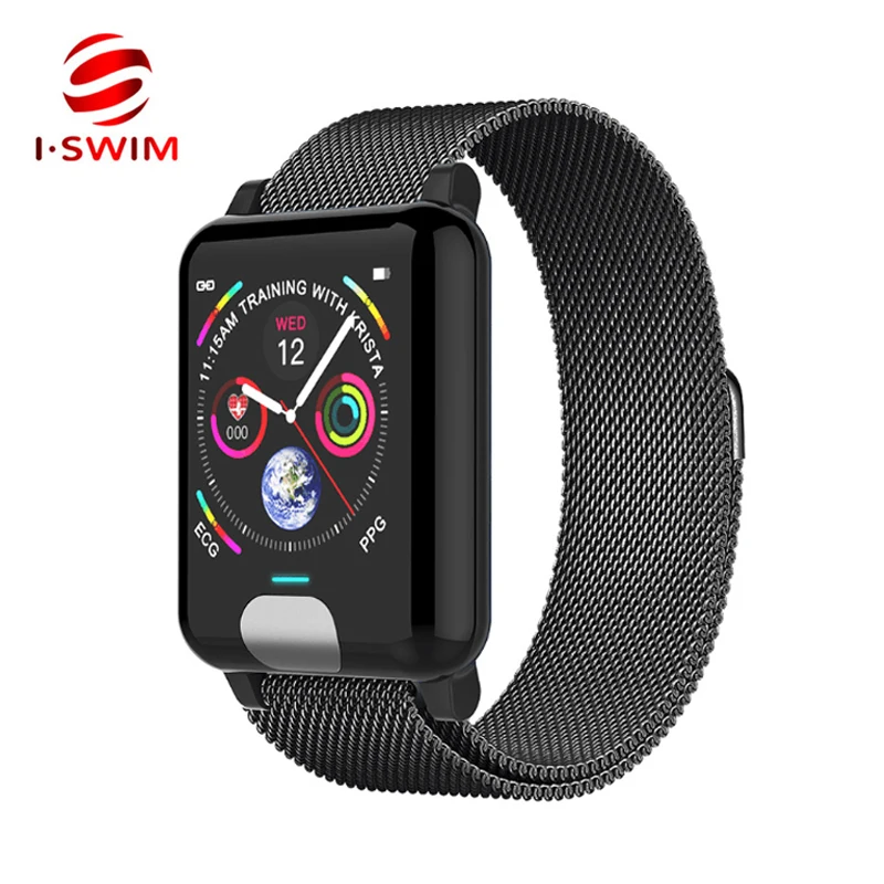 

E04 Smart Bracelet ECG/PPG Blood Pressure Heart Rate Monitor IP67 Waterproof Smart Band Fitness Tracker Watch With Metal Strap