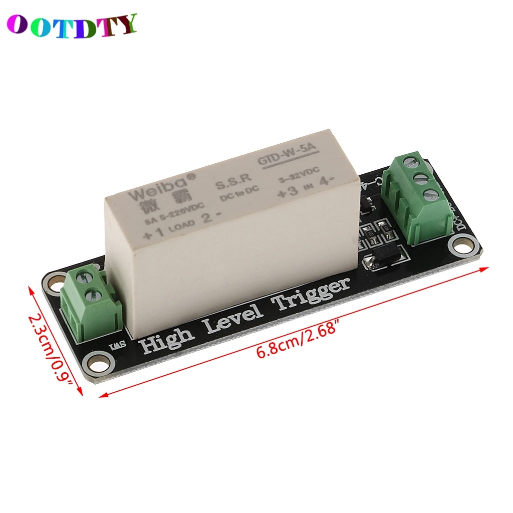 

OOTDTY One Channel SSR Solid State Relay Module High Level Trigger 5A For Arduino Uno R3