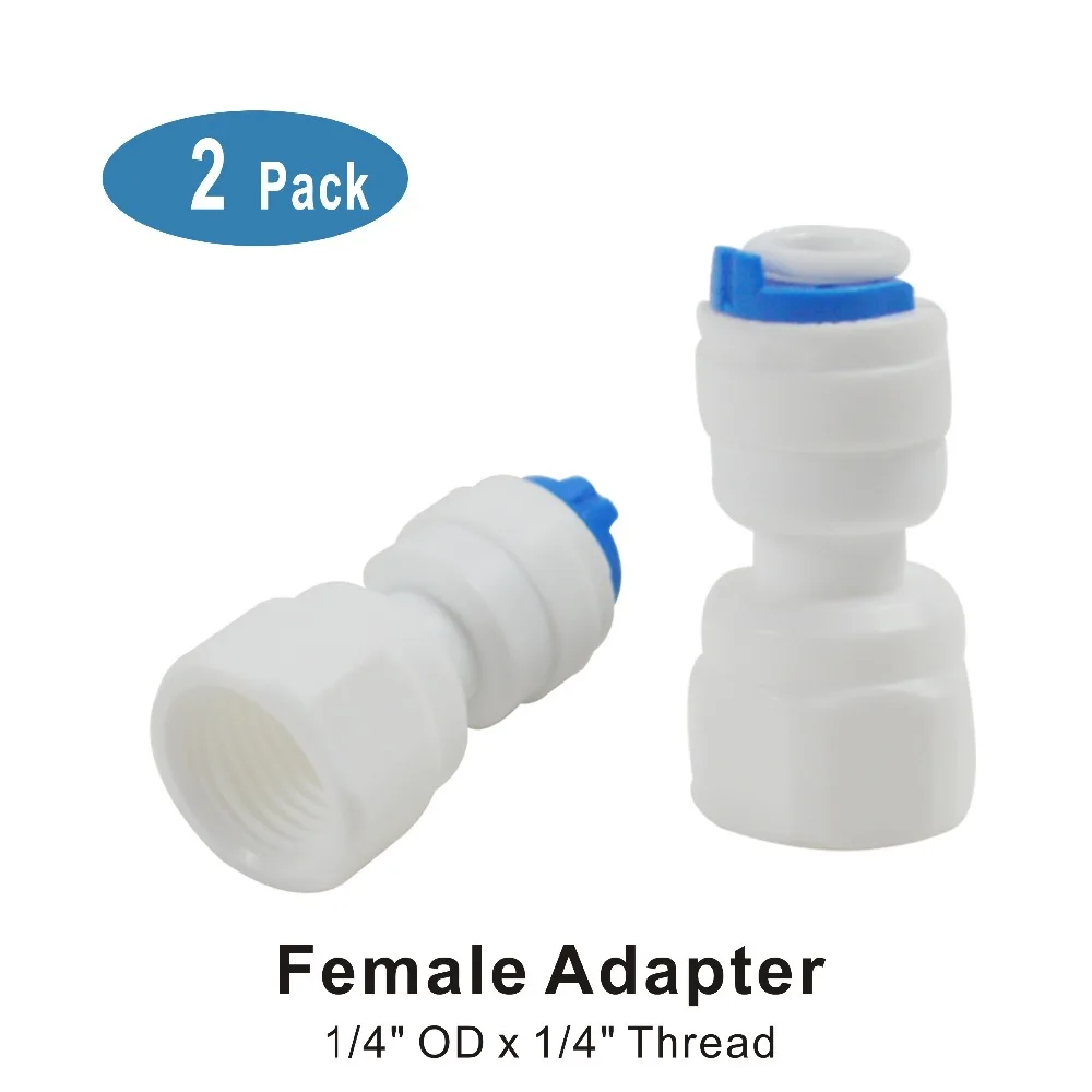 

Female Adapter 1/4" OD x 1/4" Thread, Quick Fitting Connect Parts for Water Filter/Reverse Osmosis RO Systems