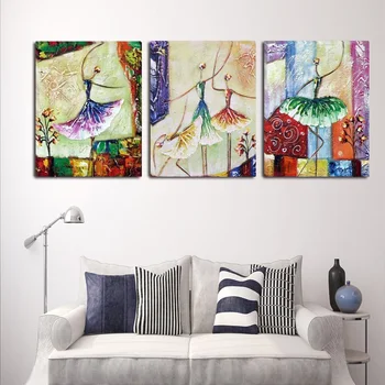 

Textured Ballet Picture for Living Room Home Decoration Hand Painted Modern Abstract Oil Painting on Canvas Wall Art Gift NB001