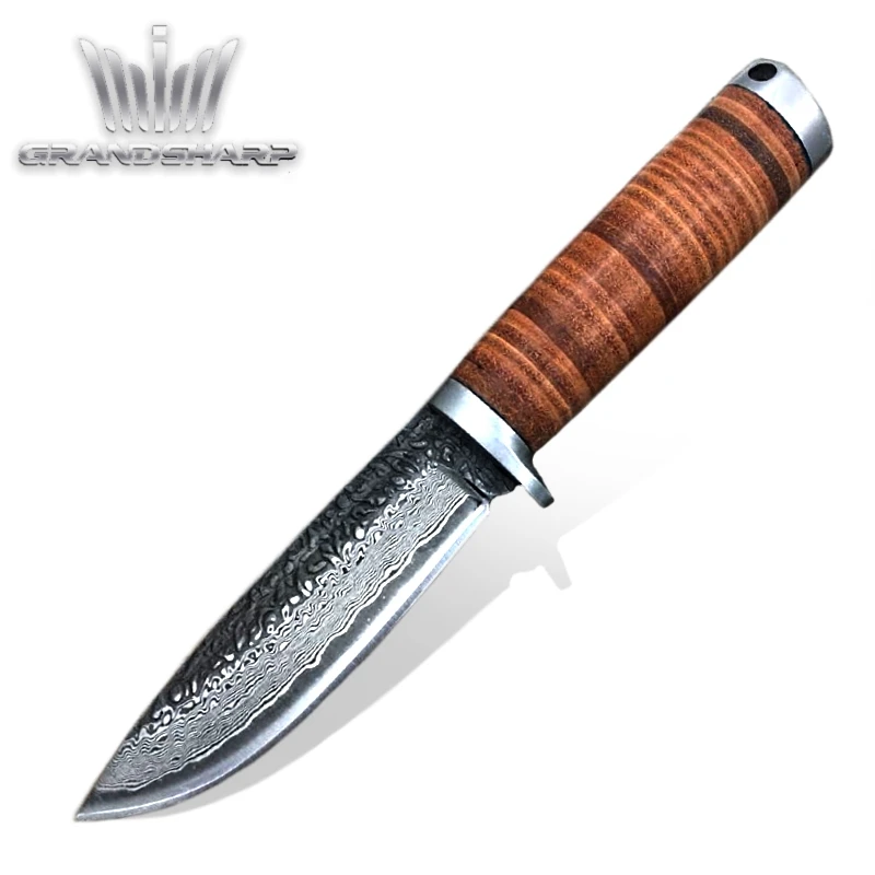 

BBQ Outdoor Hunting Knife High-carbon Steel Damascus Pattern Fixed blade Camping Fishing Survival Equipment Tactical Tools NEW