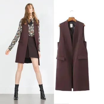 

Long Sleeveless Casual Vest For Women Cardigan