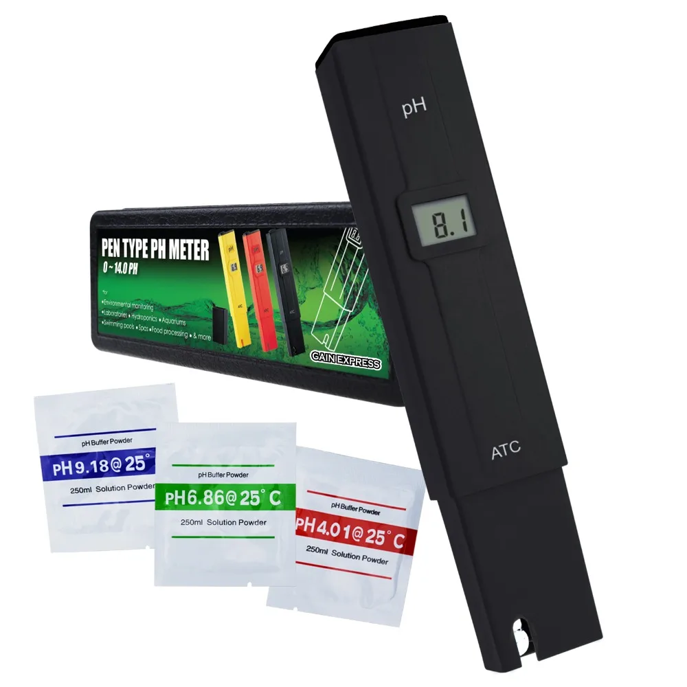 

Pocket Size 0.0-14.0 pH Meter, Digital Water Quality Tester Pen Type ATC +/- 0.1pH Measurement, Portable Kit for Drinking Water
