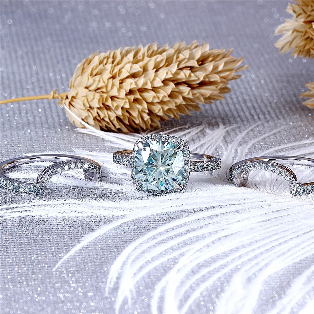 moissanite engagement ring set (3)