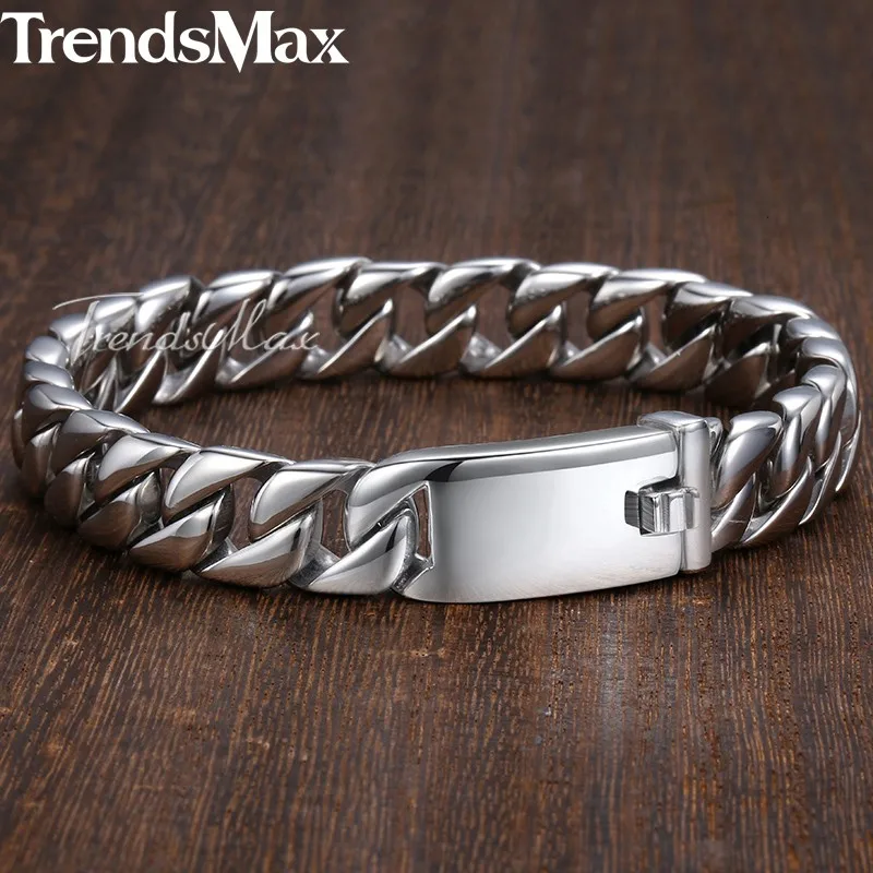 Trendsmax новый модный браслет из нержавеющей стали мужской тяжелый шириной 11 мм 2018 в