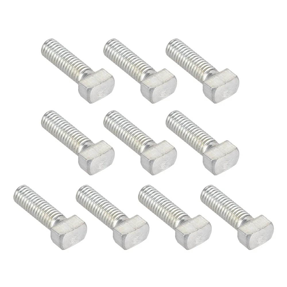 

UXCELL 10Pcs M6 Thread 16mm T-Slot Drop-In Stud Screw Bolt Carbon Steel 30 Series For Aluminum Alloy Rack Assembly Clamping