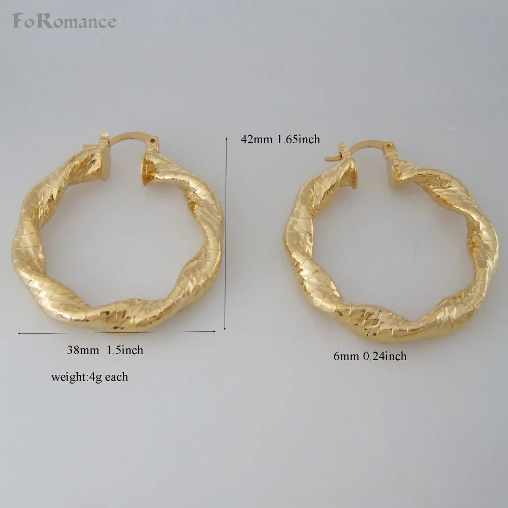 

Foromance /BIG BAND TWIST FOUR SIZE HOOP YELLOW GOLD GP HUGE BIG HOOP 38MM 1.5" 48MM 1.9" 60MM 2.36" 70MM 2.76 EARRING