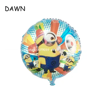 

25pcs 18 inch round cartoon small yellow people aluminum balloon children birthday party decorations helium balloons toy balloon