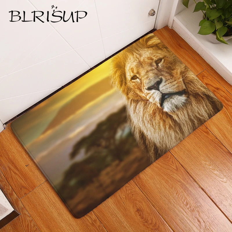 BLRISUP Wild Animals Tiger Lion Doormat Anti-Slip Floor Mat Living Room Bathroom Rugs Porch Kitchen Carpet Welcome Mats Tapete | Дом и сад