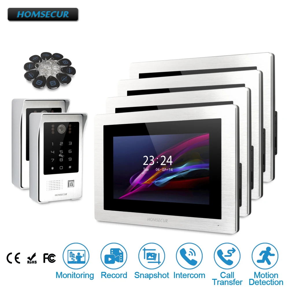

HOMSECUR 7" Wired Video&Audio Home Intercom+Touch Screen Monitor for Apartment BC091 +BM714-S