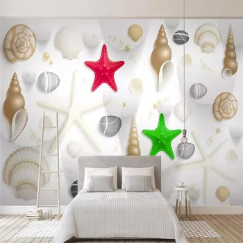 

Starfish living room TV sofa background professional production mural factory wholesale wallpaper mural poster photo wall