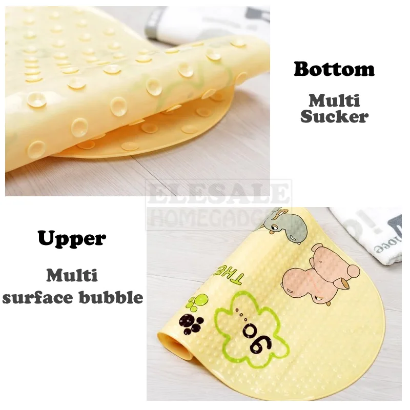 Süße Cartoon Anti-Rutsch-PVC-Bade matten mit Saugnapf 38cm * 69cm Bad mehrfarbige Teppich Badewanne rutsch feste Dusche weiche Massage kissen