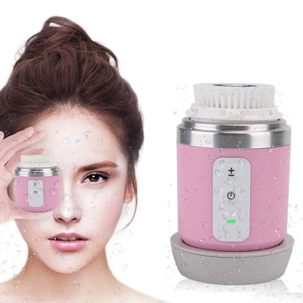 Sonic Facial Cleansing Machine with 2 Pcs Brush Head Spin Brush Deep Clean Pores Rejuvenation Tightening Lifting Beauty Device