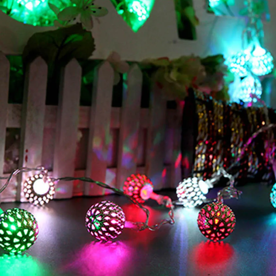 1-10m Iron Ball LED String Light Christmas Wedding Holiday Decoration String Fairy Light Indoor Outdoor Battery Sting Lamps (9)