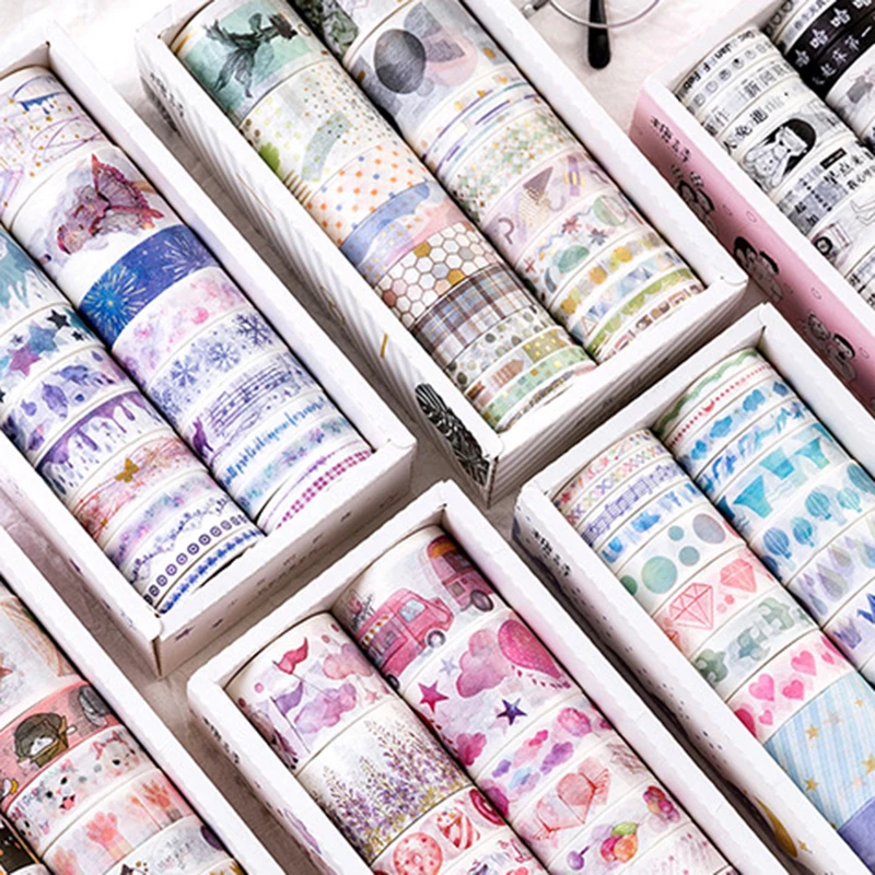 

20 volumes Stickers Tape Masking Washi Wagami Sticker Scrapbooking Tape Journal Travels Write Design School Supplies 15*8.6cm