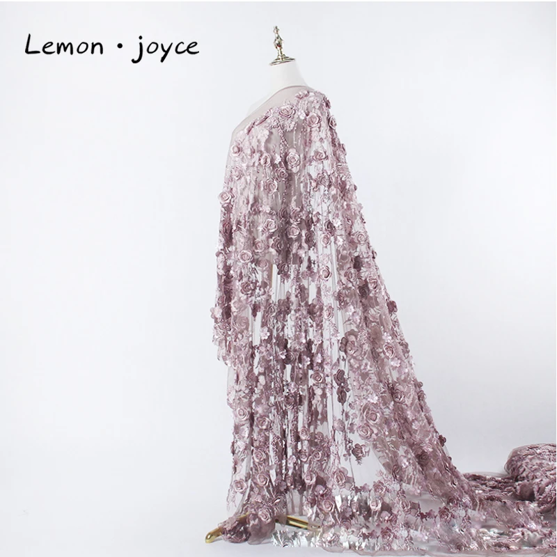 

100% Handwork Beaded Embroidery African Lace Wedding Fabric Evening Dress Prom Gowns High Quality 2019