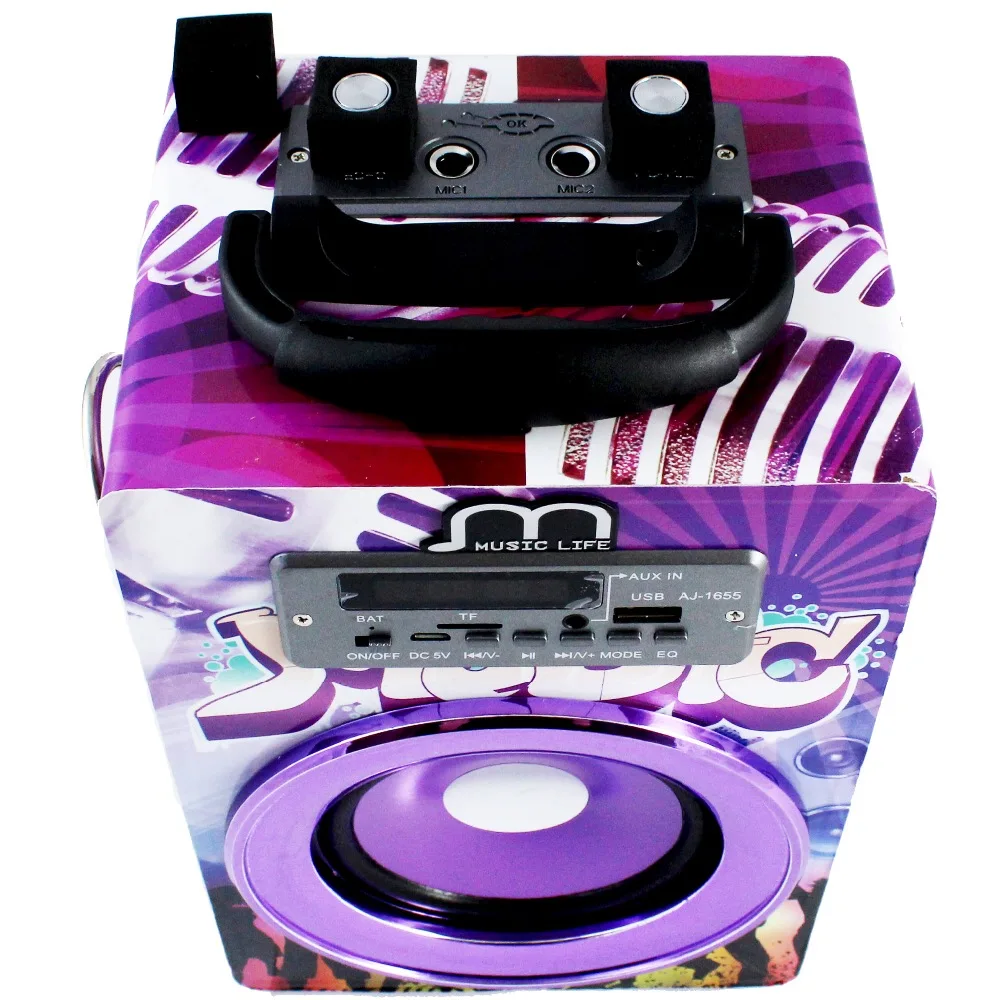 Portable Bluetooth Speaker Portable Karaoke Speaker with Microphone FM Radio TF Card 3 Color Cheap