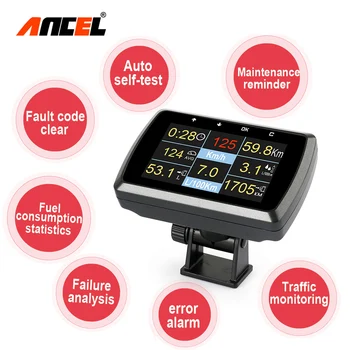 

Ancel A501 HUD Display OBD2 On-board Computer For Car speedometer Fuel Consumption Projector OBD2 Digital Meter Head Up Display