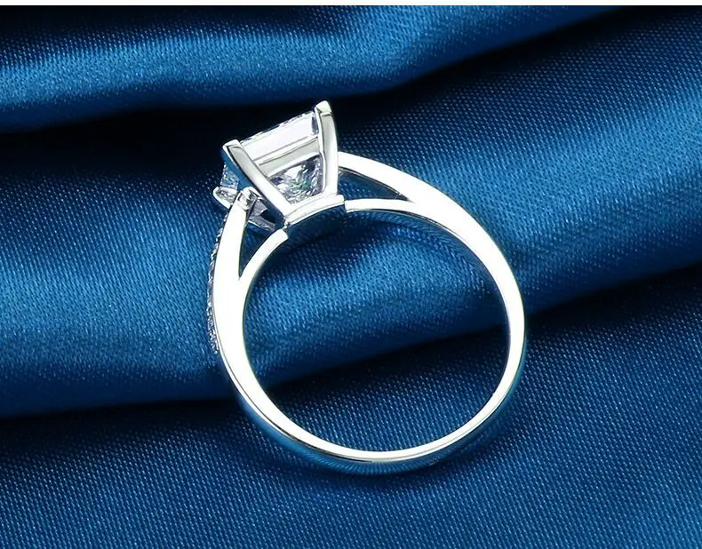 925 серебряные обручальные кольца женские квадратные Кристальные маленькие блестящие циркониевые Свадебные Кольца для женщин элегантные темпераментные ювелирные изделия