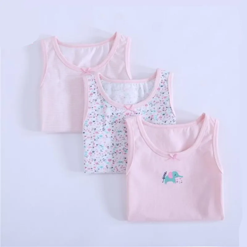 Children Girls Cotton Bowknot Underwear Vests 16