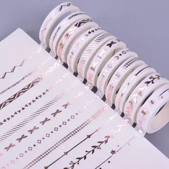 

New Rose gold decoration Fine washi tape adhesive tape DIY scrapbooking planner masking tape label sticker