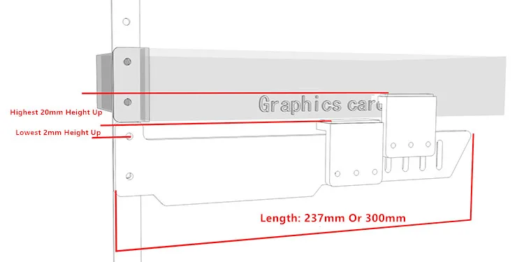 GPU Поддержка Рамка Faith светильник видеокарта кронштейн дискретный графический Разъем Полный алюминиевый сплав 237 мм или 300 мм