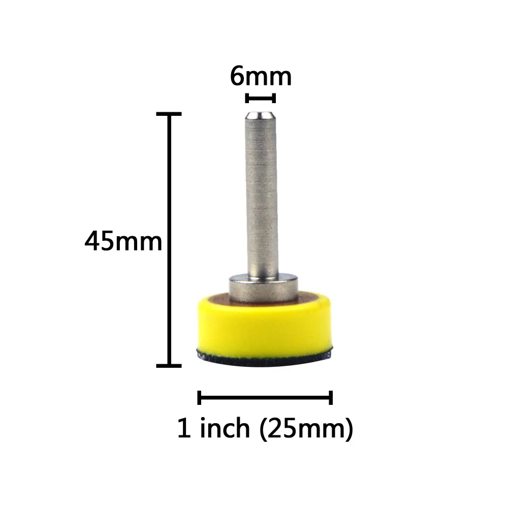 1 дюйм(25 мм) 6 мм монтируемый хвостовик из пенополиуретана крюк и петля обратно шлифовальный коврик аксессуары для электроинструмента для небольшой площади точная полировка