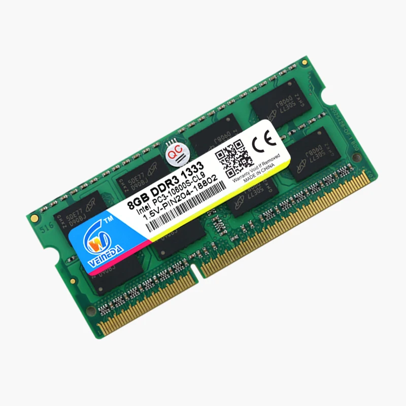 Память для ноутбука VEINEDA DDR3 2 ГБ 4 8 1333 1600 МГц 204pin 1 5 в PC3 10600 sodimm Ram ddr 3 память