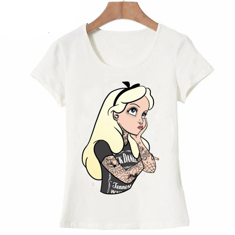 

New harajuku summer fashion women T-Shirt Alice's cartoon girl T Shirt Novelty Design casual female Tops cute princess Tee