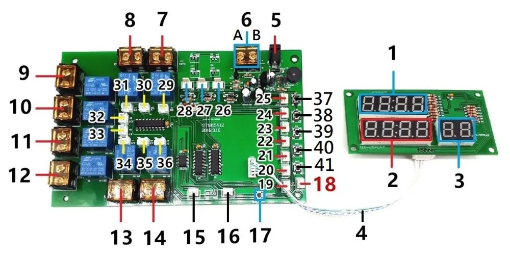 JY-2182-V2 8 канальный таймер обратного отсчета доска монета карточка счета управляемая плата управления временем для 1-8 устройств