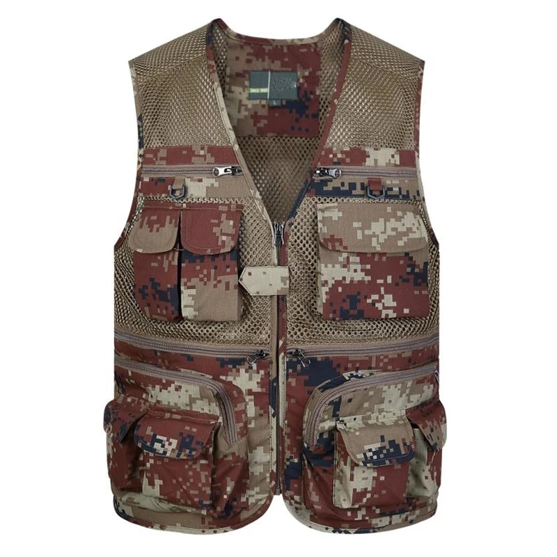 

Jungle Mesh Breathable Vests Outdoor Unisex Camouflage Vests Military Hunting Casual Vest Polyester Waistcoat Sleeveless Jackets