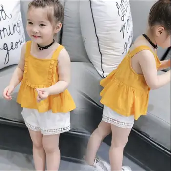 

Girls Set 2018 Summer New Girl Child Girl Baby Fashion Western Summer Two Piece Suit Tide