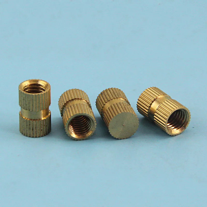 5mm M3 Solid Brass Knurled Insert Nuts Thumb Embedded Nuts Blind-Hole OD 4 